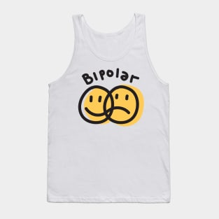 Bipolar Happy Sad Face Emoticon Tank Top